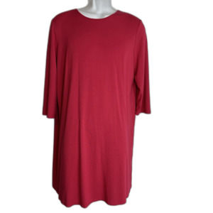 J Jill Wearever Collection Dress Women Large PETITE Winterberry Color 3/4 Sleeve